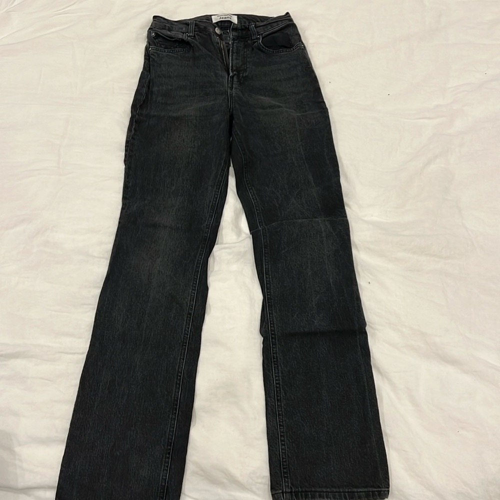 Reformation Cynthia High Waist Bootcut Black Jeans